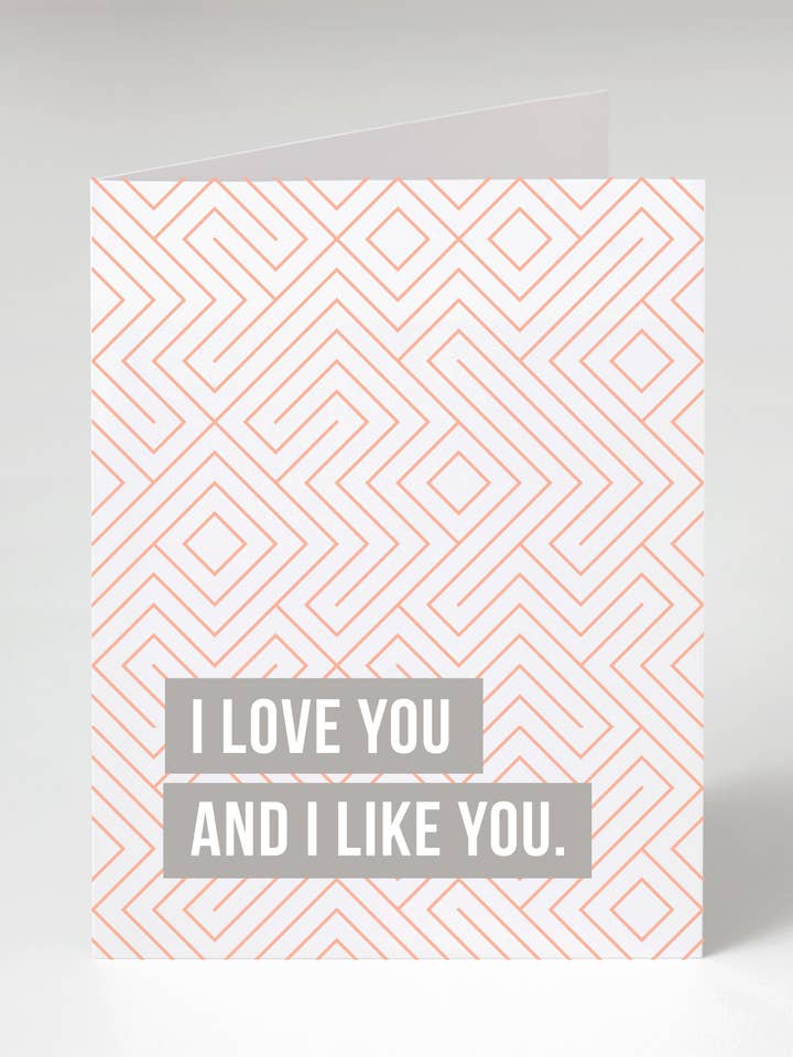 Love You & Like You Greeting Card for wholesale by Le Monkey House