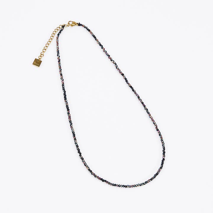 Faceted glass crystal choker necklace for wholesale by By Sookay