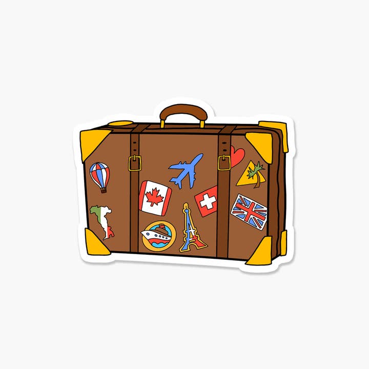 Footnotes - Wholesale Sticker - Travel Suitcase With Stickers 3 x 3 in - Travel Sticker