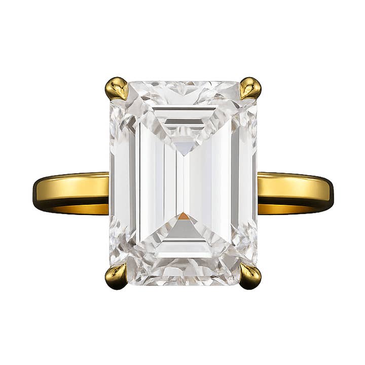 7 Carat Emerald Cut Diamond Solitaire Engagement Ring for wholesale by Evara Jewelry