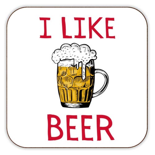 ART WOW - Wholesale Coasters - Coasters 'I LIKE BEER' by Ms Doodle