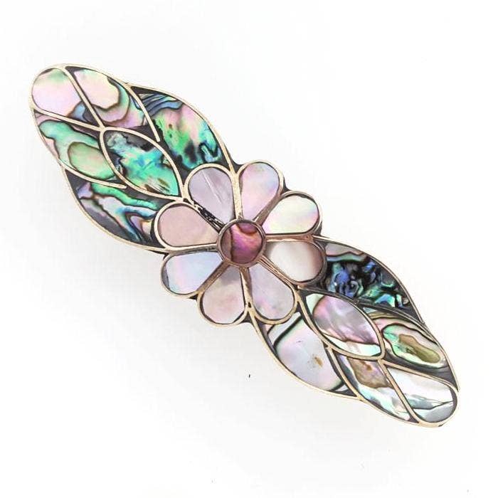 Costello International - Wholesale Barrette - Women's - Blue Pacific Abalone & Mother-of-Pearl Hair Clip Barrettes17