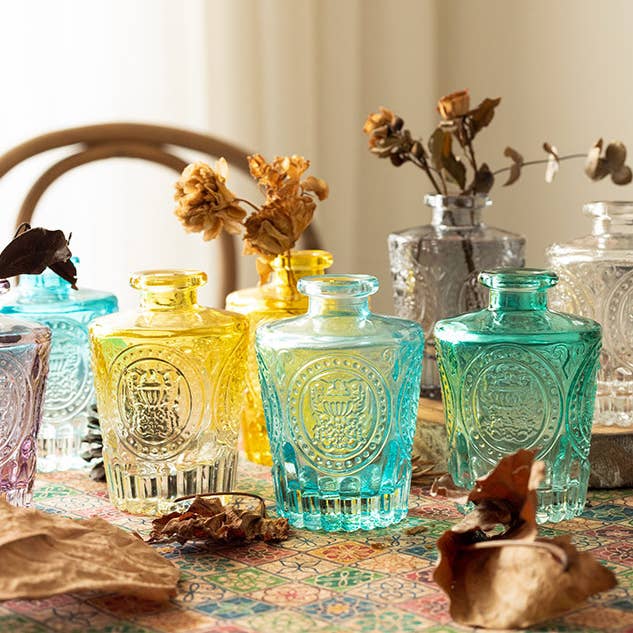 Sweet Home Deco - Wholesale Vase - Vintage Decorative Glass Vases, Colored Bud Flower Vases,