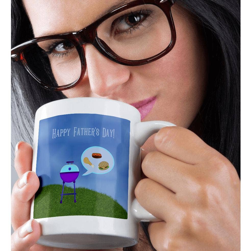 3dRose - Wholesale Coffee mug - 3dRose, Barbecue Grill Thinking about Hot dogs, Chicken Drumstick, and Hamburger, Mug9