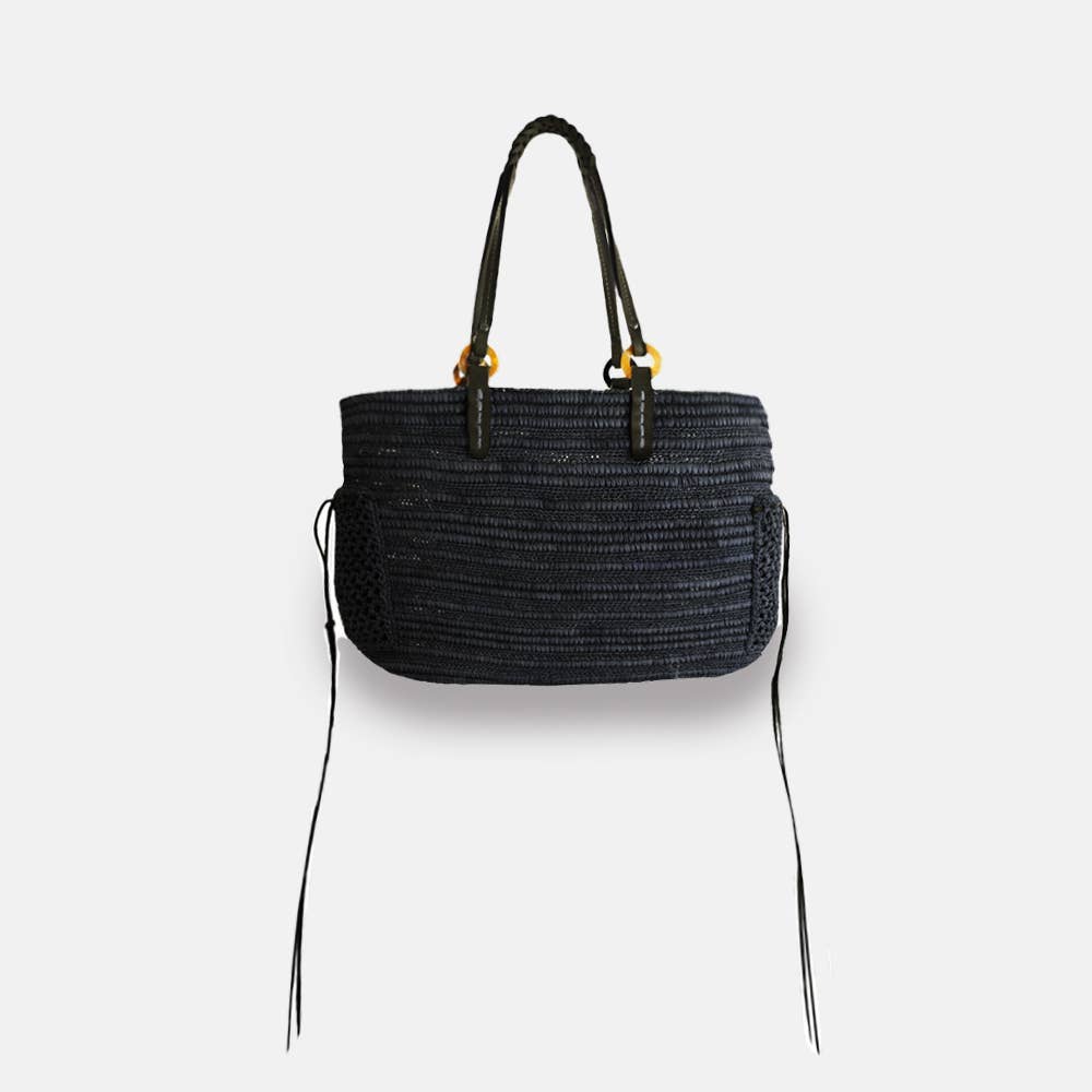 SANS-ARCIDET PARIS – Saco de praia por atacado – Boris SS23 - Saco de ráfia com alça entrançada8