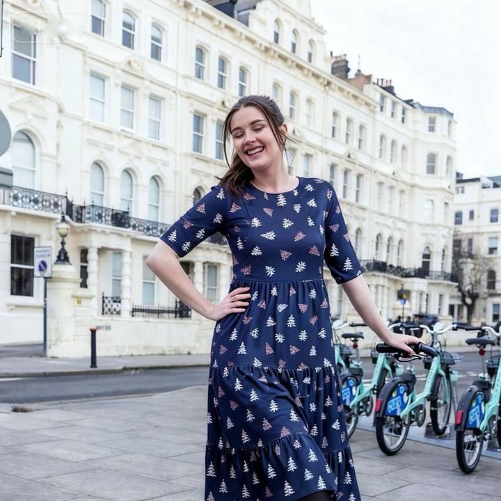 The Midi Breastfeeding Dress - Brown Leopard Tree for wholesale by Stylish Collective