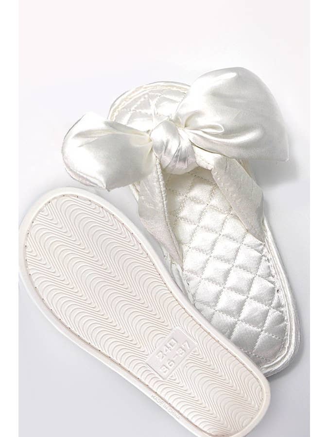 JOSSLYN by wall to wall - Wholesale Slippers - Women's - SOFT SATIN BOW SLIPPER SHOES | 40SP0153