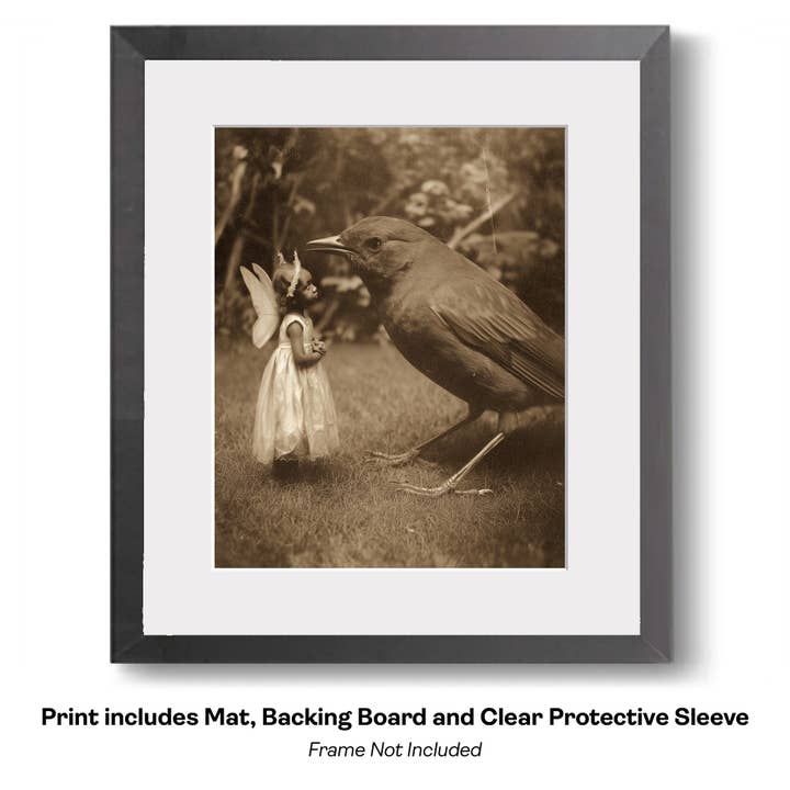 Mowbi - Wholesale Art print - Vintage Historic Photo Fairy with Frog Art Print - Fairies 8"x10" Artwork9