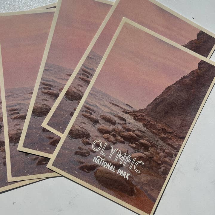 Traildust Goods - Wholesale Postcard - Olympic Rialto Beach Titled Vintage Inspired 4x6 Postcards8