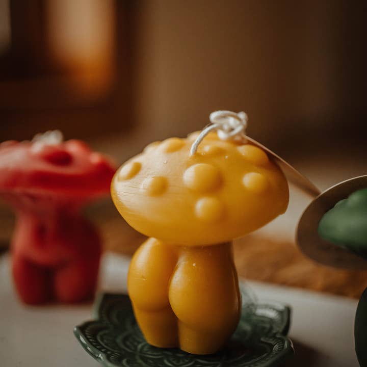 The Holton Homestead - Wholesale Novelty Candle - Mushroom Woman Beeswax Candle5