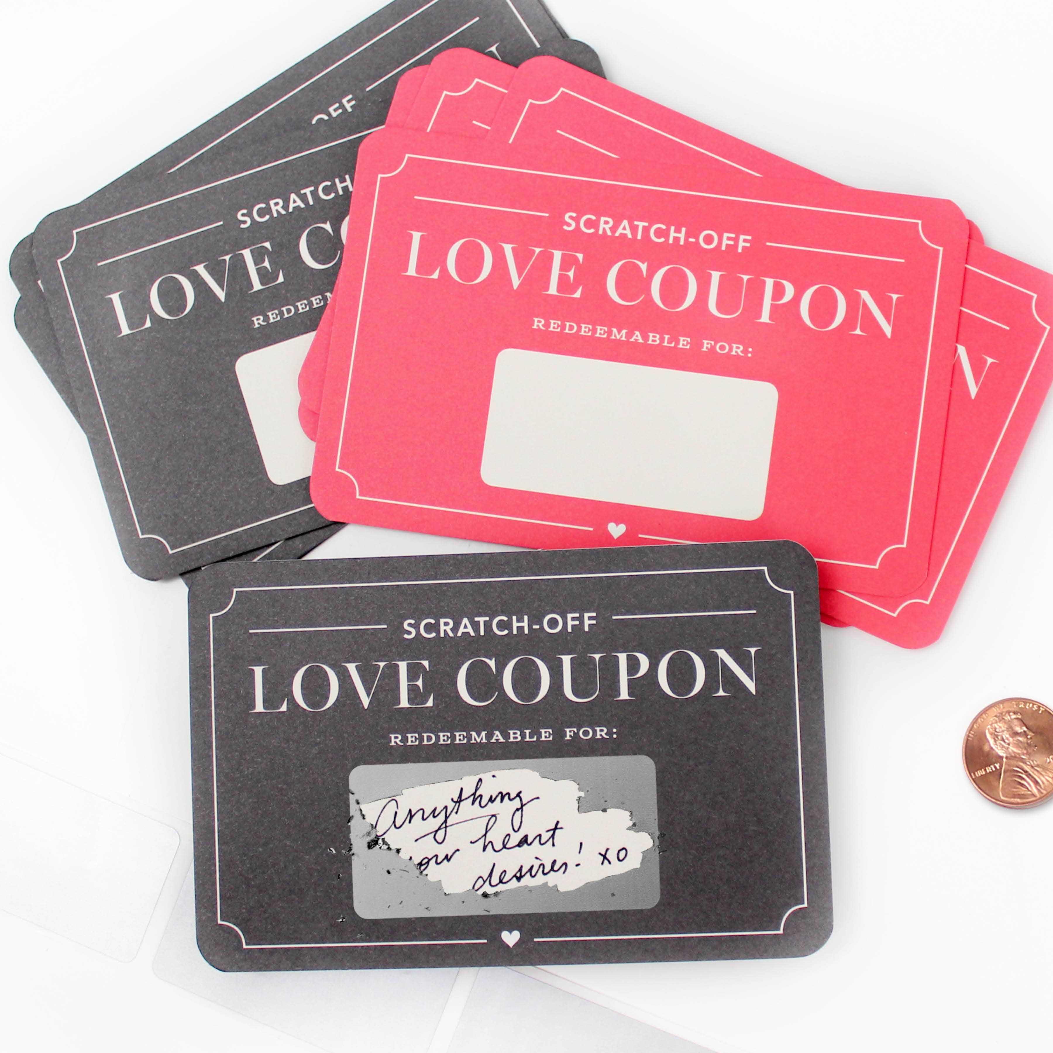 Inklings Paperie - Vente Cartes de déclaration d'amour - Bons à gratter - Love Coupons4
