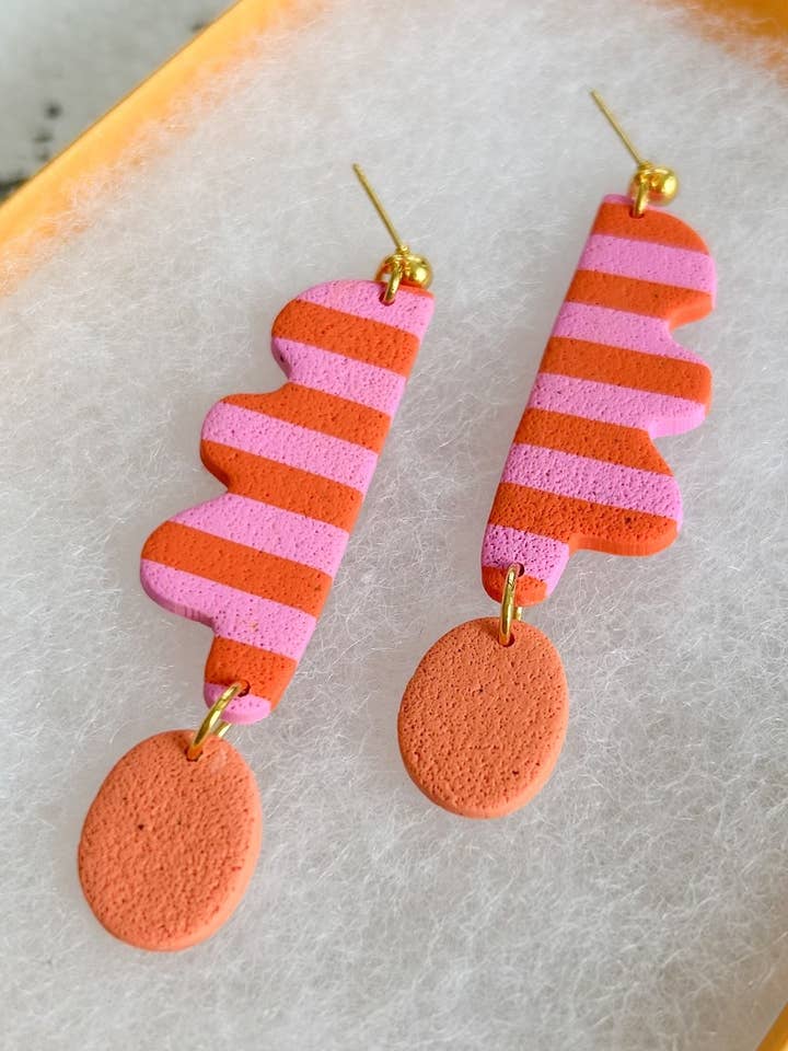 Maxine Wavy Days Earrings for wholesale by Lemon Lee Studio