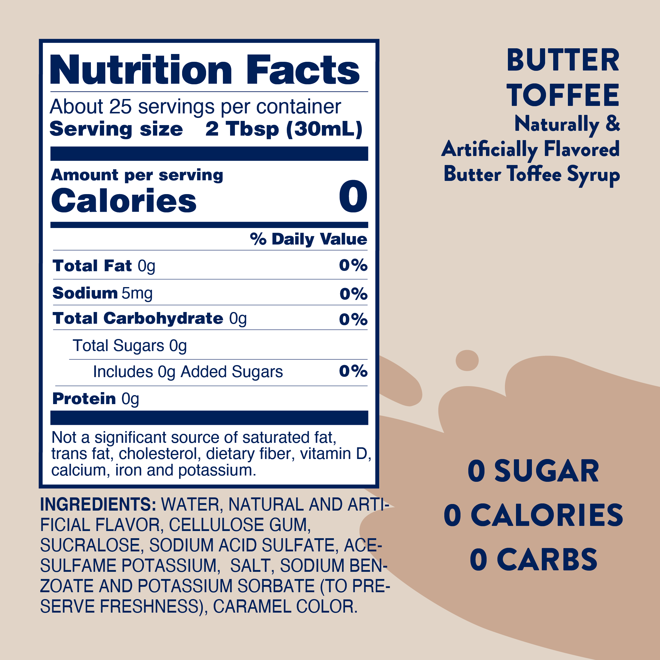 Jordan's Skinny Mixes - Wholesale Flavored Syrup - Sugar Free Butter Toffee Syrup5