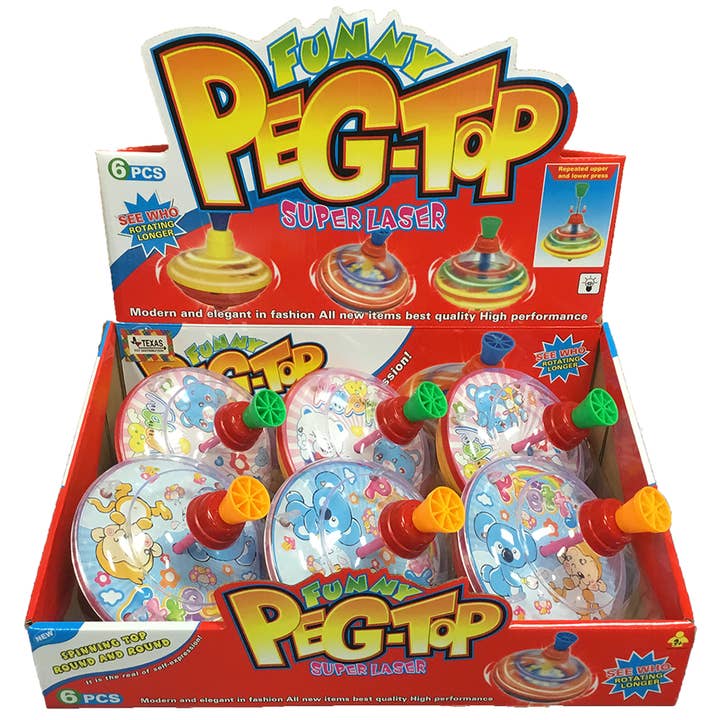 Draaitol met Licht en Muziek, Displaydoos van 6 voor wholesale door Texas Toy Distribution