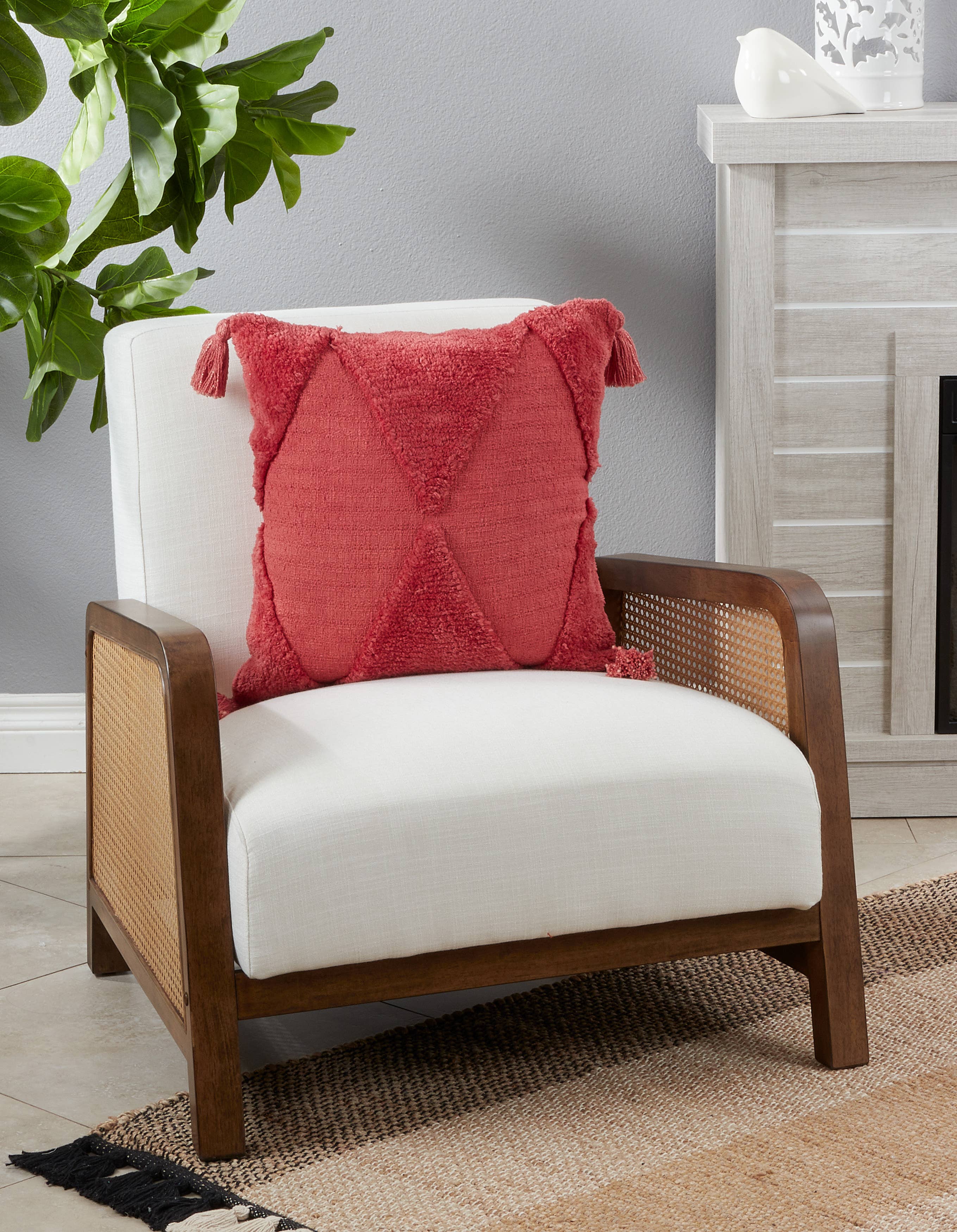 Saro Lifestyle - Wholesale Throw/Decorative Pillow - Tufted Diamond Throw Pillow With Tassels5