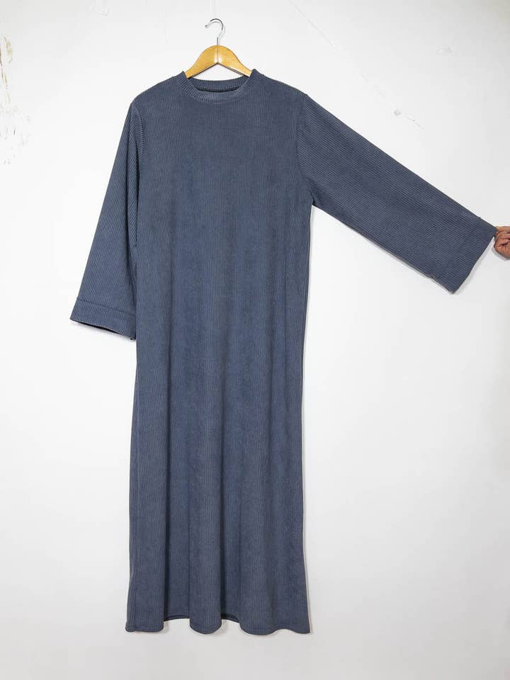 IDEAL OUTFIT - Vente Robe – femme - Abaya longue ref:2393B-côtelé3