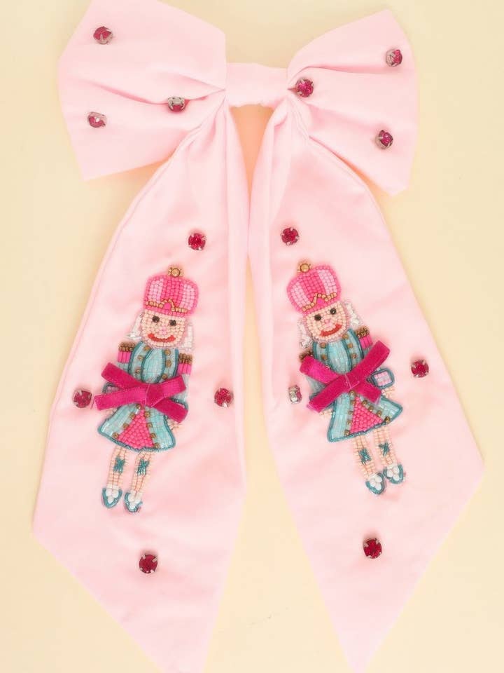 Christmas Nutcracker Bow Barrette Hair Clip for wholesale by CC Wholesale Clothing