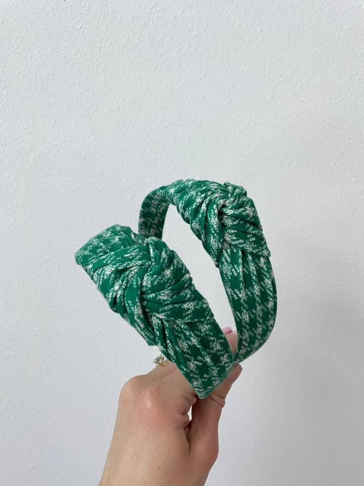 Groene Houndstooth St. Patrick's Day Harde Haarband voor wholesale door Brynnbands