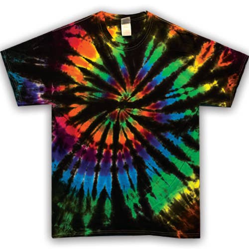 Eye-Dye - Wholesale T-Shirt - Unisex - Blank Black Rainbow Burst Tie-Dye