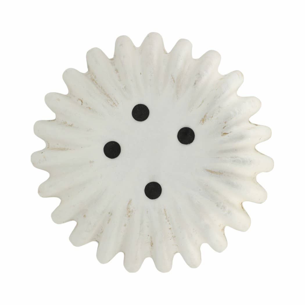 Sagebrook Home - Wholesale Decorative Plate/Dish/Bowl - Decorative Bowl - White Paper Mache Modern Fluted, 13 in.10