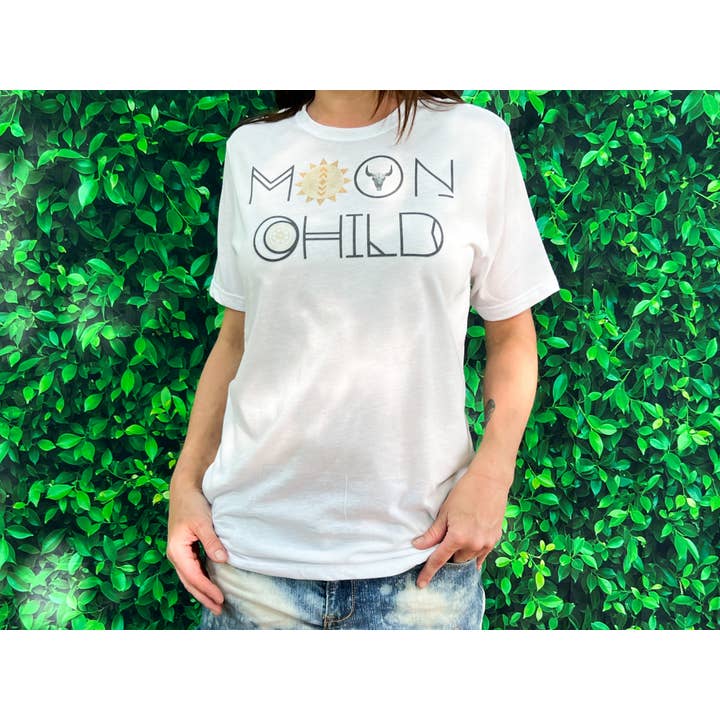 Outer Place - Wholesale Screen Printed T-Shirt - Women's - Moon Child New Age Metaphysical Tee2