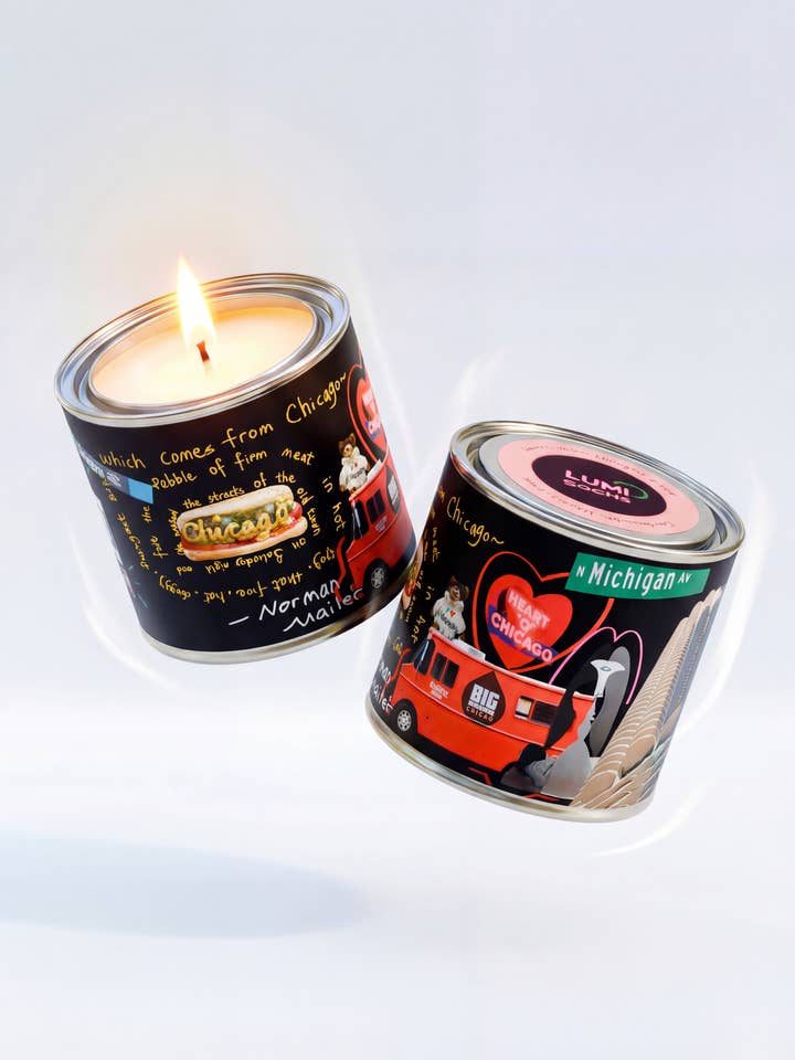 Dåse af tin sojavokslys | Chicago | Ravtræ for engroshandel hos Bodi Candle