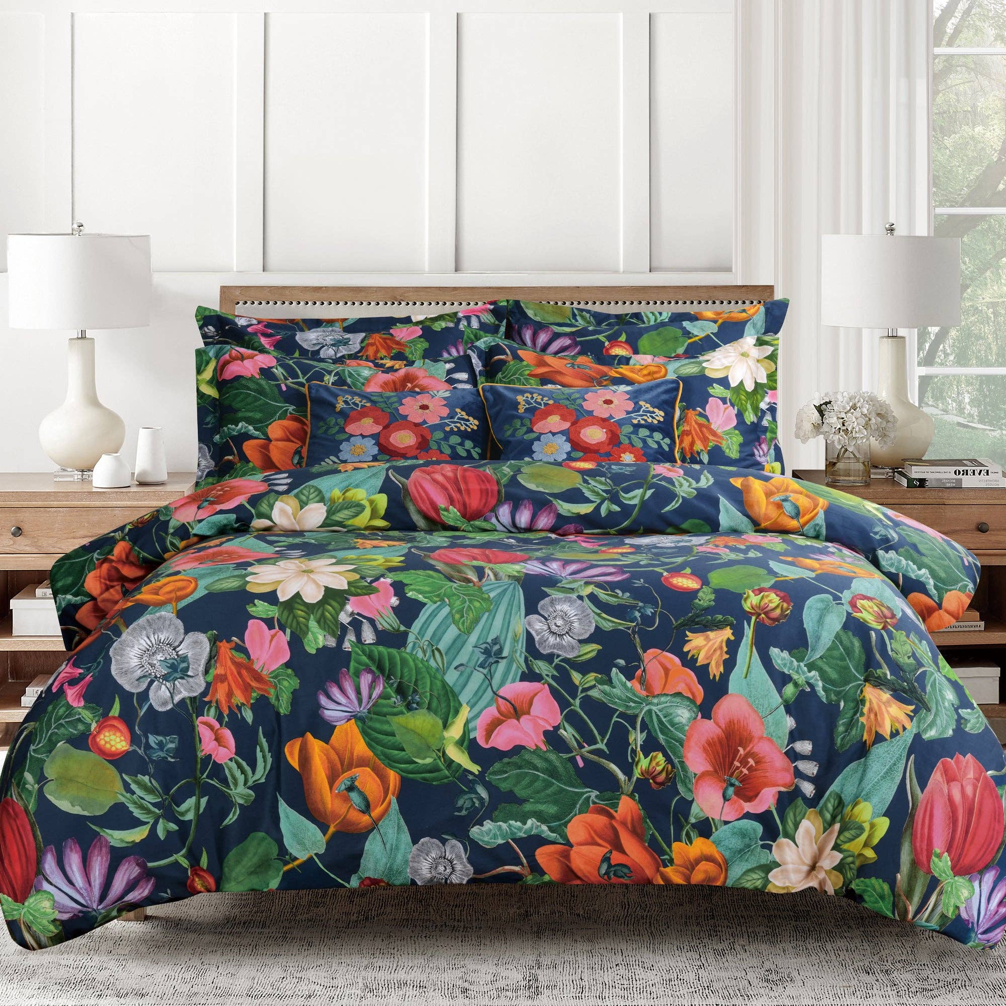 Navy Bellara Bouquet Pillow for wholesale on Faire3