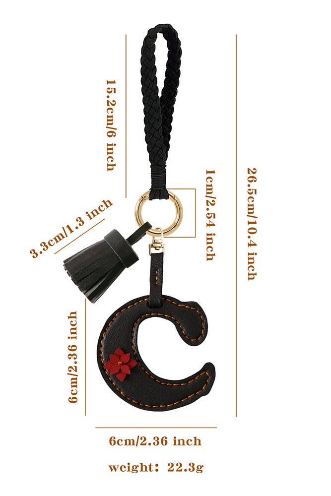 UNISHE – wholesale Keychain – Women's – PU Leather Letter Tassle Keychain GZJM0312