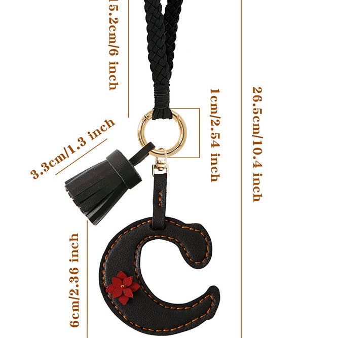 UNISHE – wholesale Keychain – Women's – PU Leather Letter Tassle Keychain GZJM0312