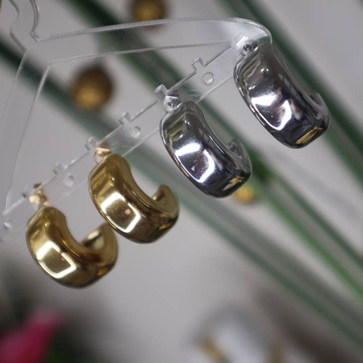 Half Chunky Hoops for wholesale by E ACCESORIES JEWERLY