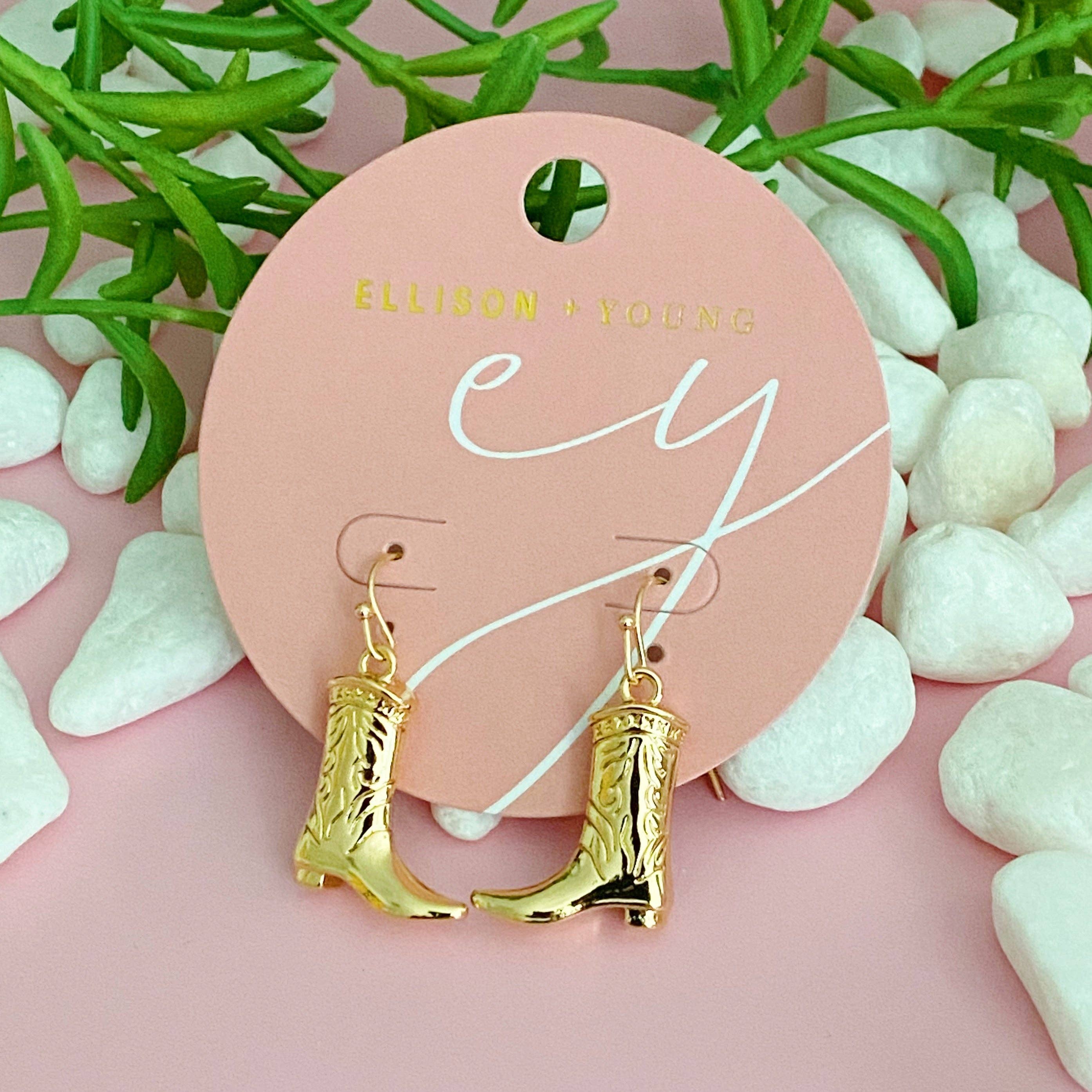 Ellison+Young – Großhandel Ohrhänger – Cowgirl Bootie Baumelohrring4