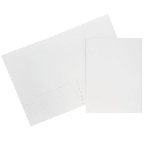 JAM Two Pocket Textured Linen Folders, White, 6/Pk for wholesale by JAM PAPER