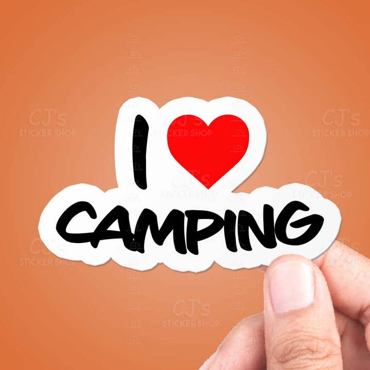 Jeg elsker Camping Sticker Vinyl Mærkat for engroshandel hos CJ's Sticker Shop