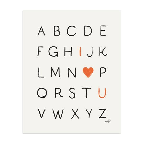 Love Alphabet Print for wholesale by Anchor Point Paper Co.