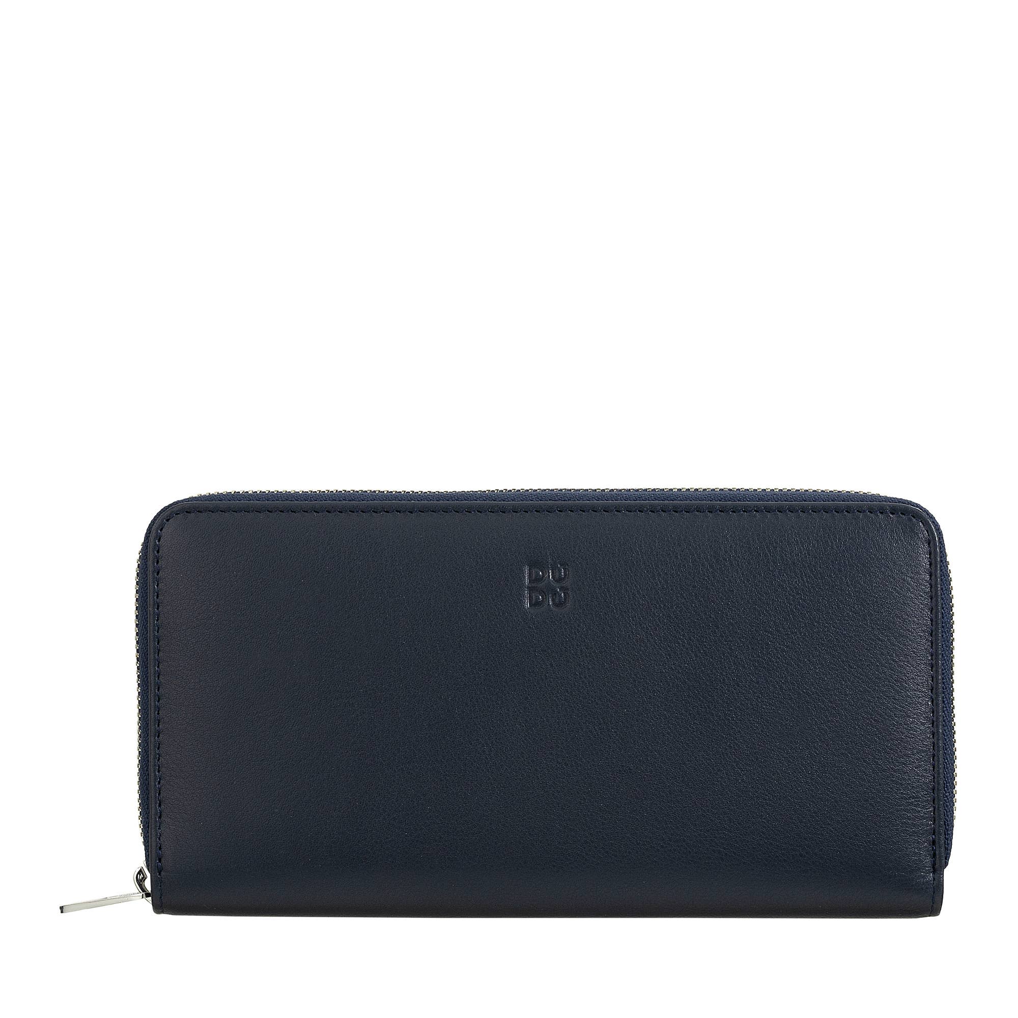 dudu - Wholesale Wallet - Women's - Dudu Women'S Zip Around Leather Wallet Navy1