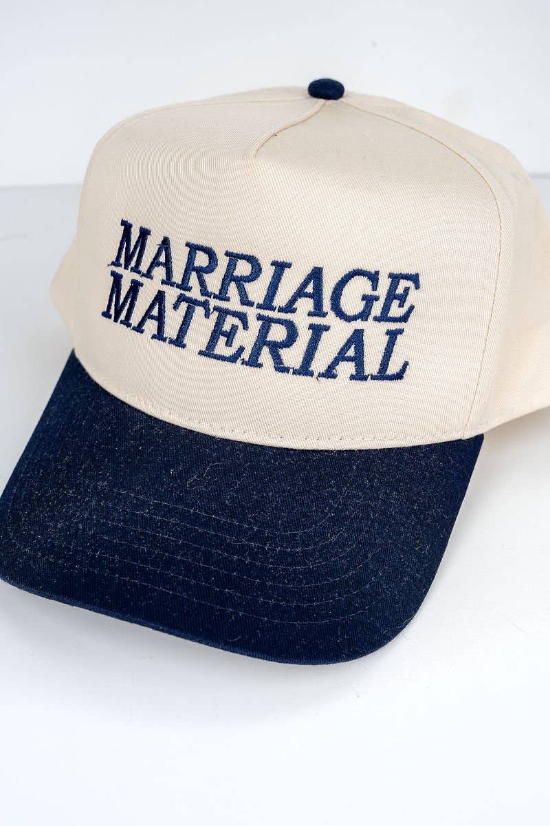 Wholesale Accessory Market - Wholesale Trucker Hat - Unisex - Marriage Material Embroidered Five Panel Twill Cap8