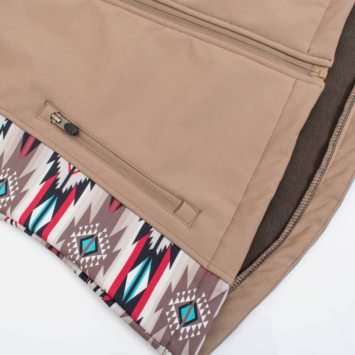 Rodeo Clothing - Wholesale Jacket - Women's - Women's Softshell Aztec Print Fleece-Lined Jackets