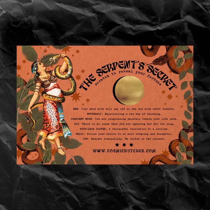 GEHEIM VAN DE SLANG Kras-en-Affirmatiekaart Mystieke Slang voor wholesale door Cosmic Butcher