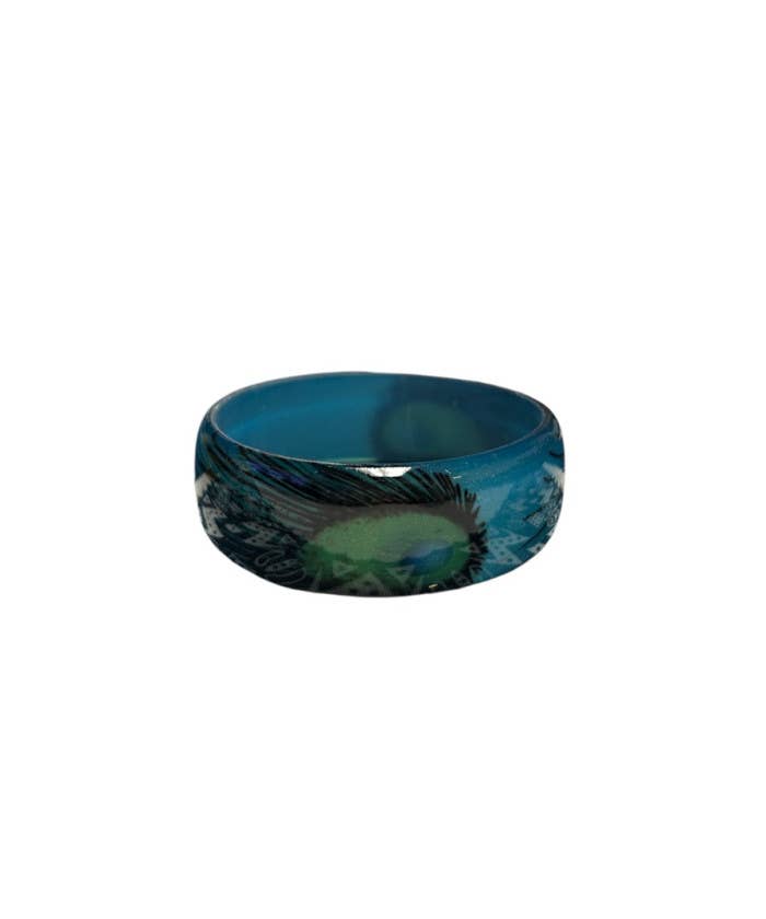 DK Hawaii - Wholesale Bangle Bracelet - Peacock Feather Resin Bangle1