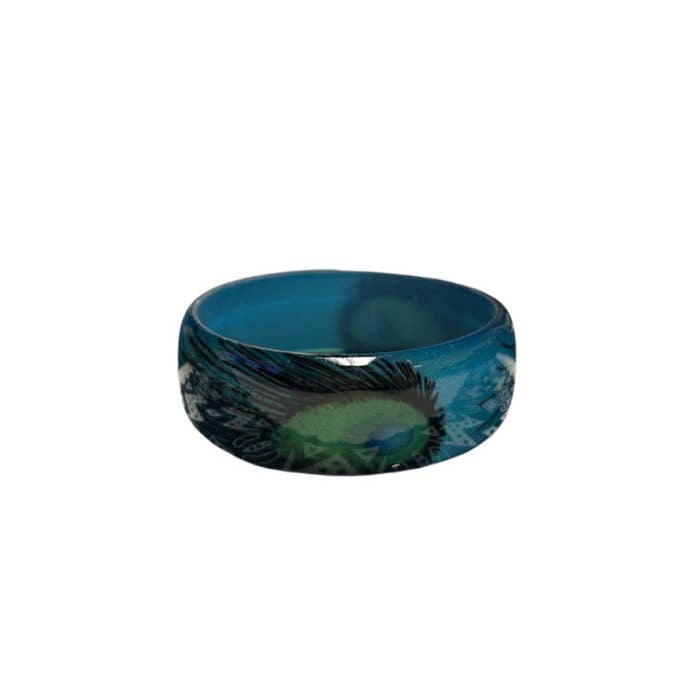 DK Hawaii - Wholesale Bangle Bracelet - Peacock Feather Resin Bangle1