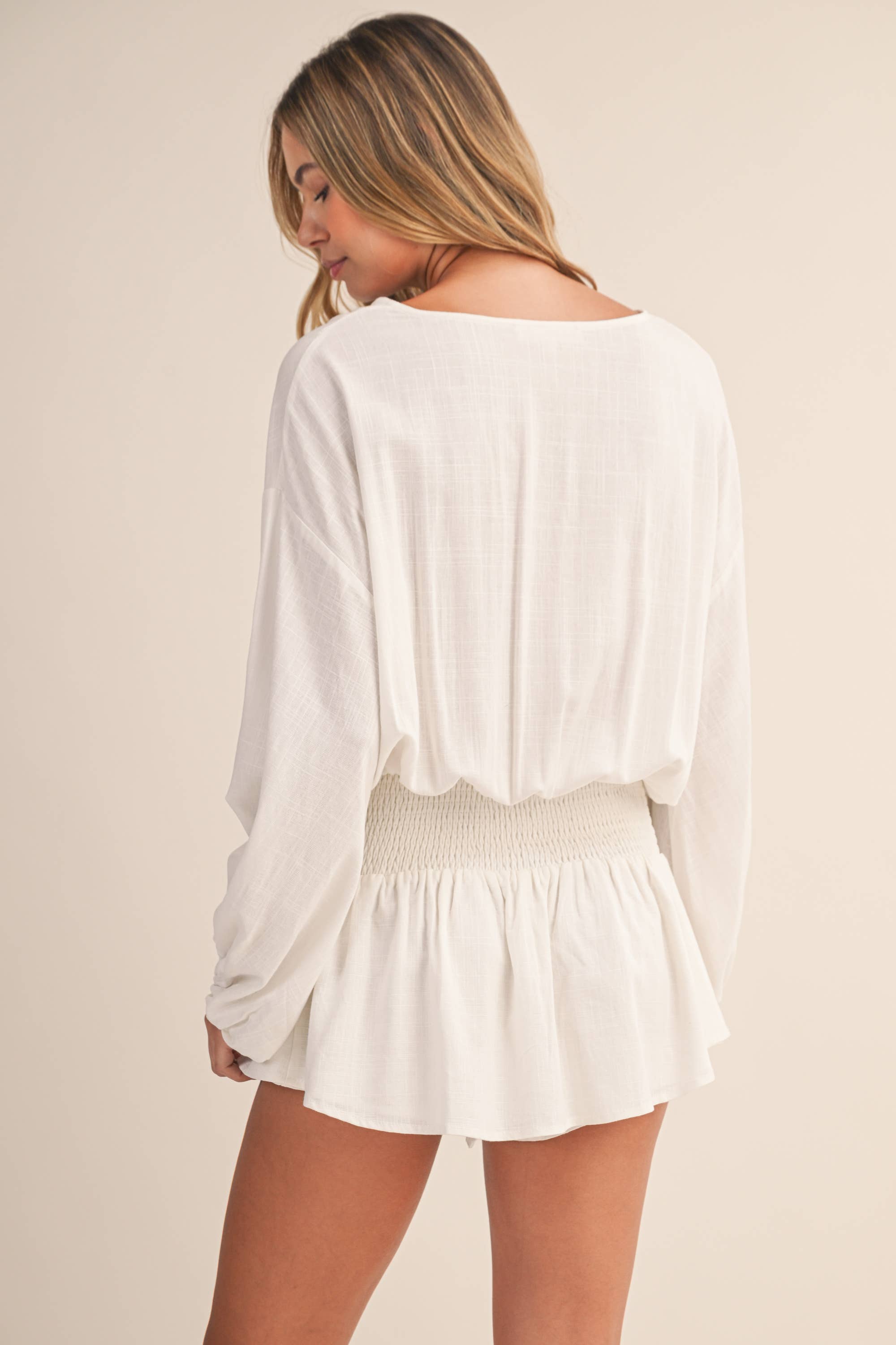 Klesis - Wholesale Romper - Women's - IR2396 LINEN LONGSLEEVES ROMPER20