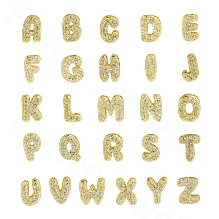 Savvy Bling - Wholesale Pendant/Charm Necklace - Cz Mini Bubble Initial Custom Word Name Necklaces