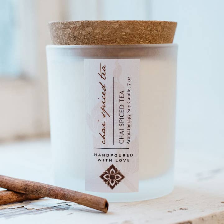 Chai Spiced Tea Aromatherapy Candle, 7 oz. for wholesale by Unearth Malee
