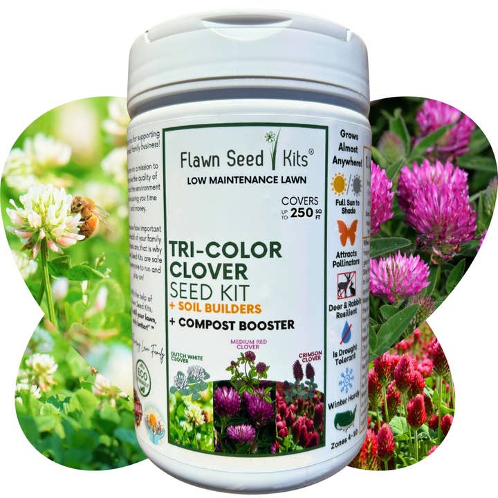 Flawn Seed Kits - Wholesale Plant Seeds - Tri-Color Clover Seed Easy Spread Shaker11