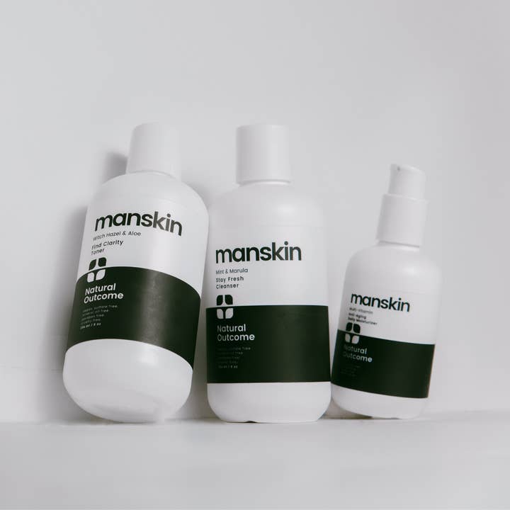 Natural Outcome Skincare - Wholesale Facial Care Set/Kit - Men's - Man Skin Daily 3 Step Regimen Face Set