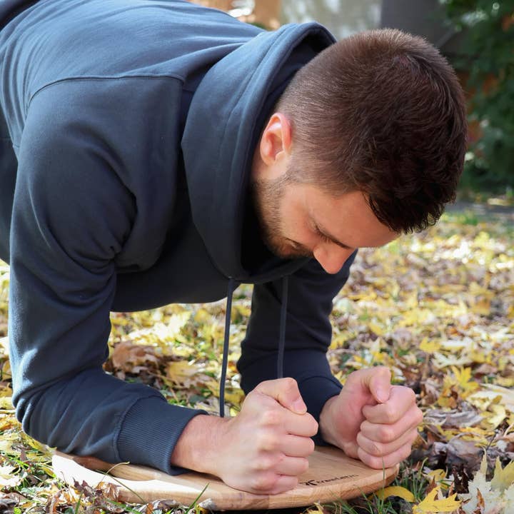 treeletic® - Venta al por mayor Material de fitness - Tabla de equilibrio y entrenador de planchas | Madera maciza de roble