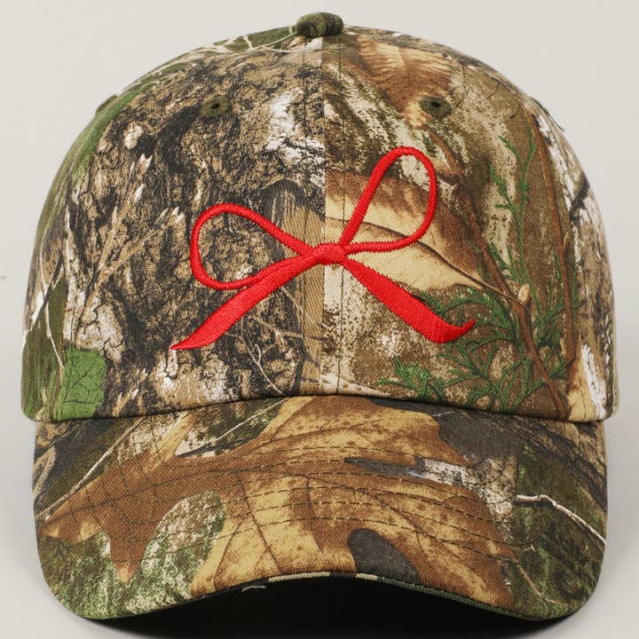 Fashion City - Wholesale Baseball Cap - Women's - Ribbon Bow Embroidery Camo Baseball Cap6