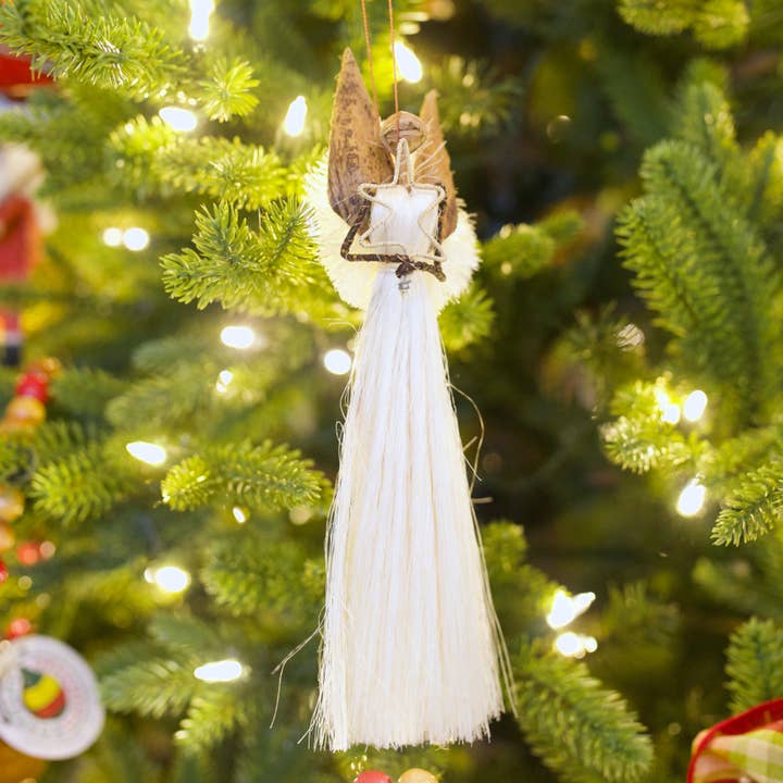 Ornaments 4 Orphans – wholesale Prydnad – Bananfiber och sisal ängel prydnad