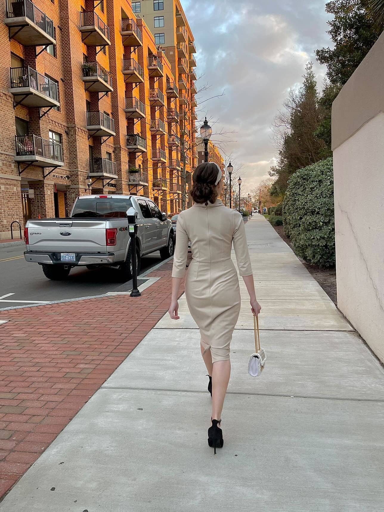 Skirt Society - Wholesale Dress - Women's - Milan Tan Dress7