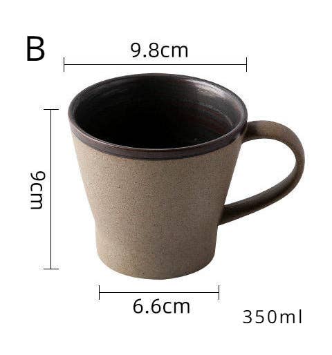 Gohobi （We cover U.S. import duties） - Wholesale Koffiemok - Gohobi Handgemaakte Aardewerk Zwart en Bruin Koffiemok en Schotel2